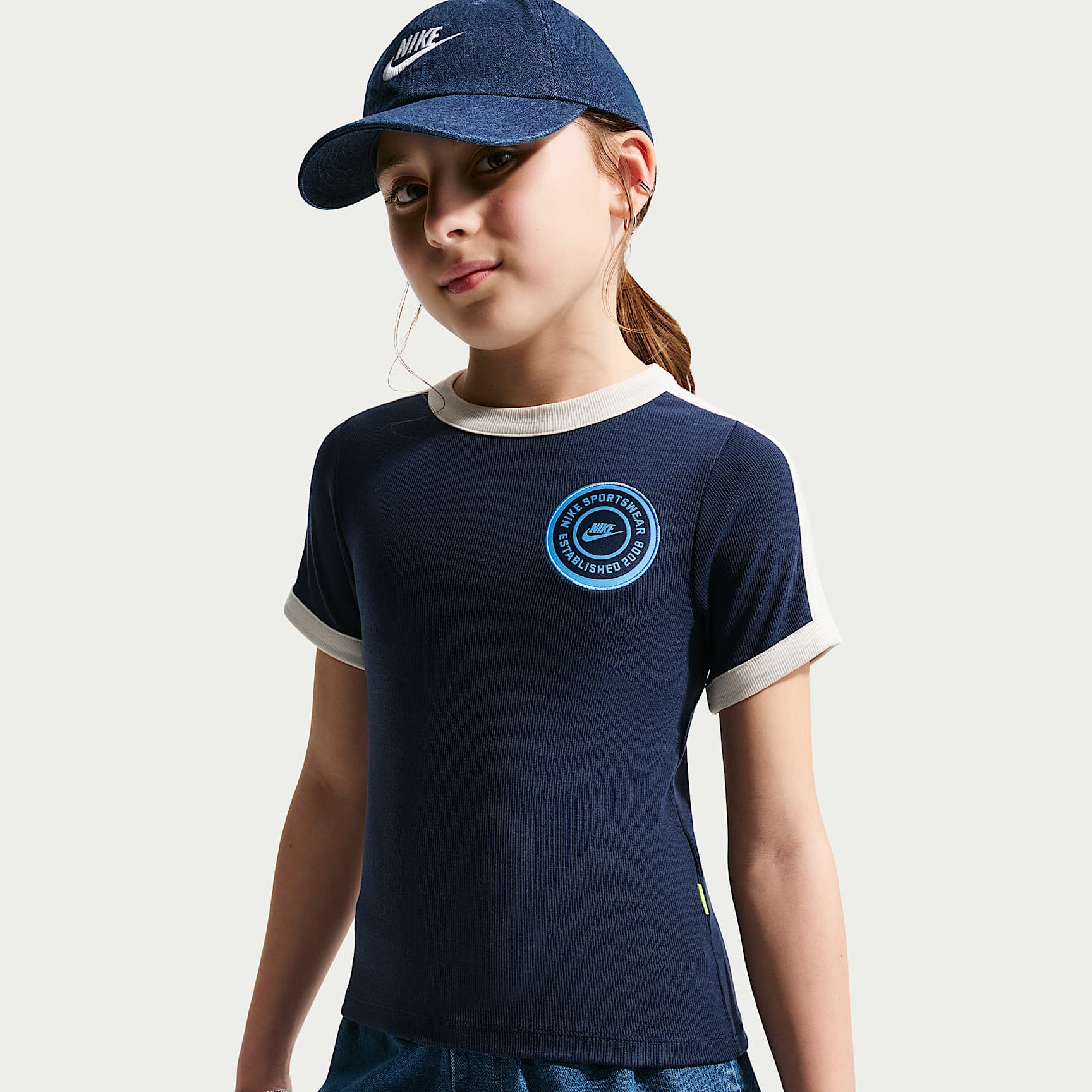 Nike Sportswear Big Kids' (Girls') Short-Sleeve Rib Top. Nike.com